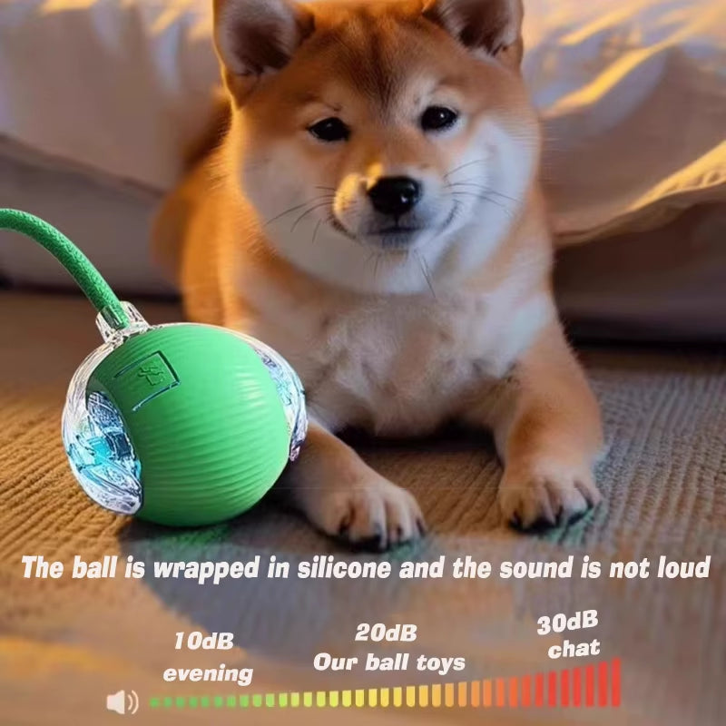 Interactive Automatic Rolling Dog Ball Toy - Rechargeable Smart Toy for Puppies and Dogs