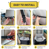  Dog Car Seat for Small Dogs, Fully Detachable and Washable 