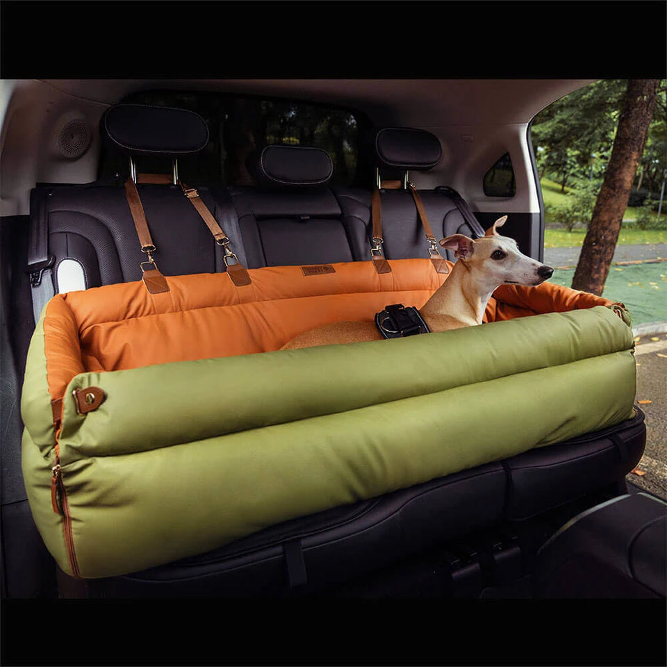Luxury Faux Leather Pet Booster Car Seat - Comfortable Dog & Cat Travel Bed for Safe Outings