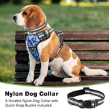Adjustable No-Pull Dog Harness with Reflective Oxford Vest and Collar, Featuring Front/Back Leash Clips and Easy Control Handle for All Dog Sizes