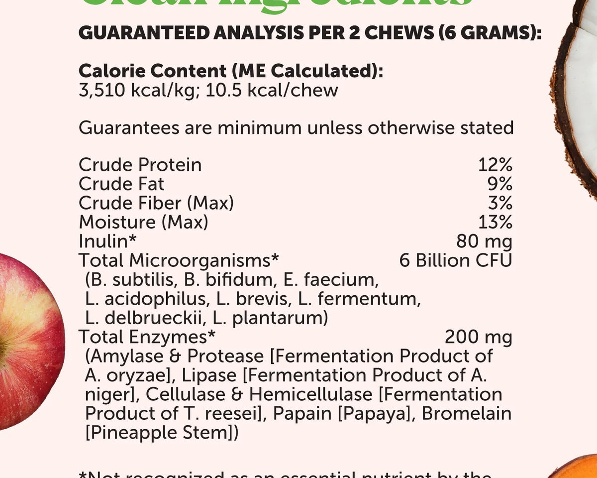 Delicious Pumpkin Flavor Digestive Probiotics Chews - 90 Count with 20% Off Auto Renew!
