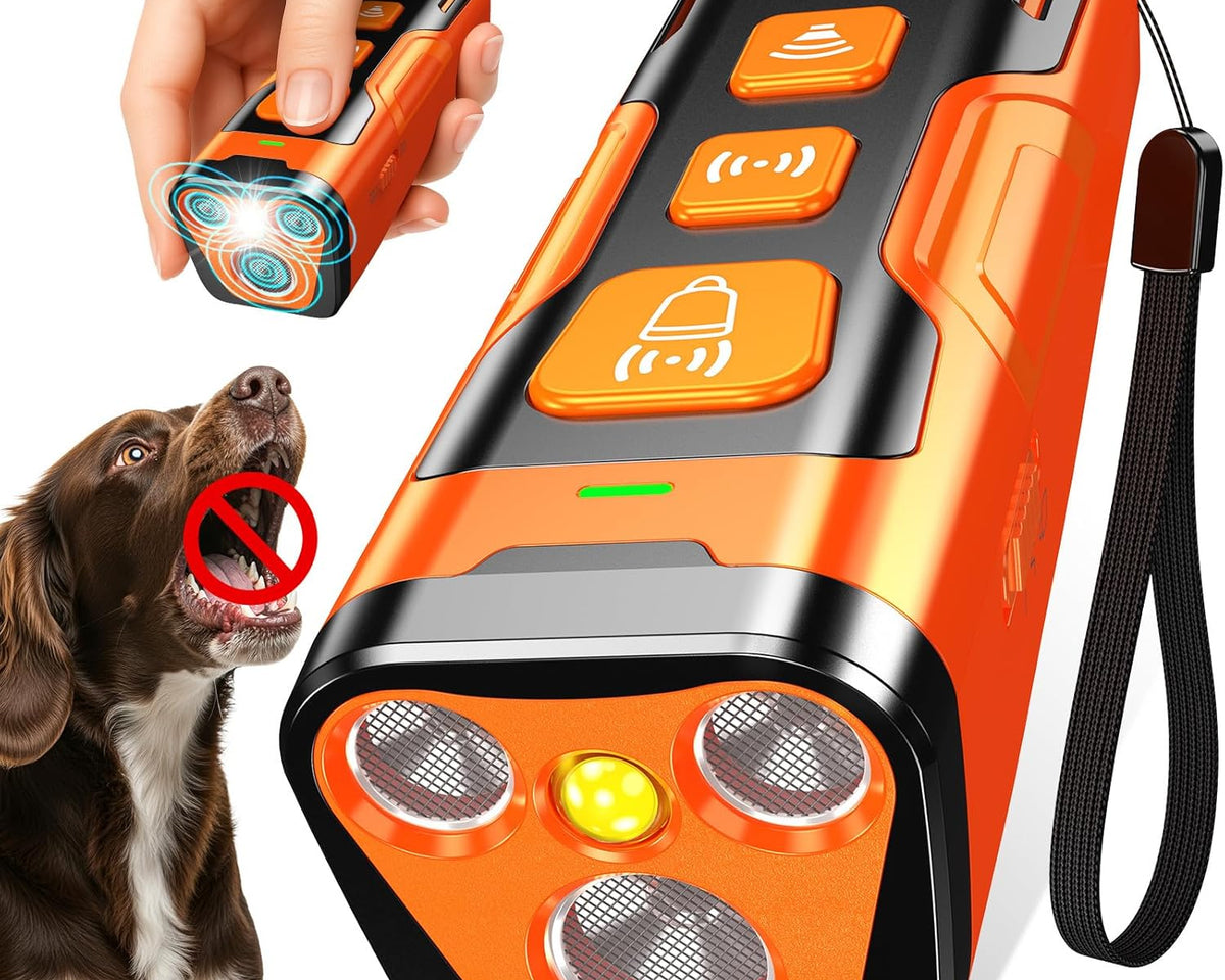 Dog Bark Deterrent Device, 3X Ultrasonic anti Barking, 6 Training Modes 23 FT Range Barks No More Indoors Outdoors Behavior Correct Safe & Humane Rechargeable Compact Bark Control for Dogs