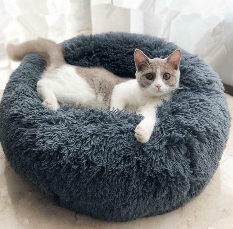 Luxurious Round Plush Pet Beds for Small Dogs and Cats - The Ultimate Cozy Nest for Your Furry Companions