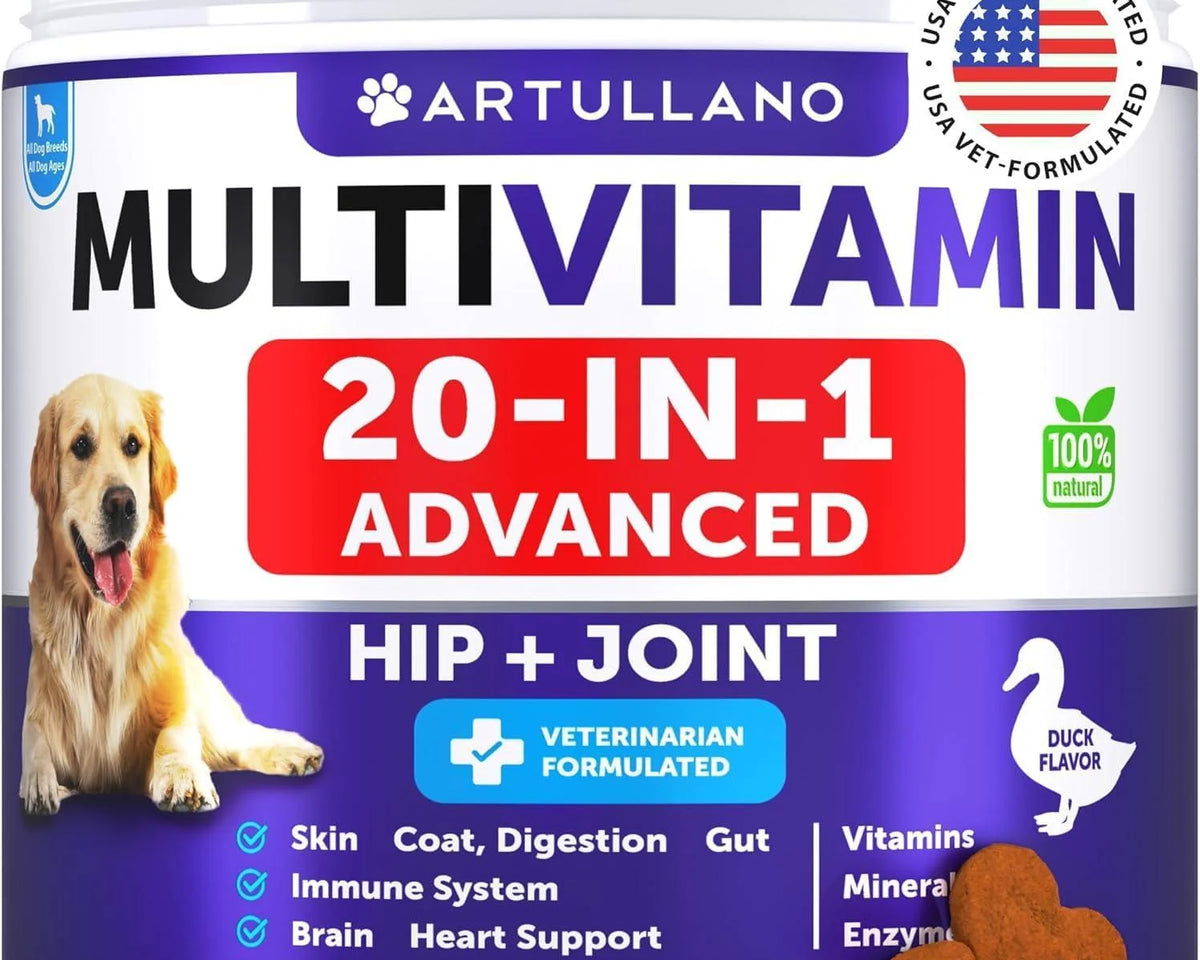 Ultimate 20-in-1 Dog Multivitamin Chewables with Glucosamine for Optimal Health