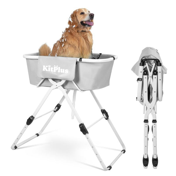 Portable Dog Bathtub, 2-In-1 Dog Bathing Station