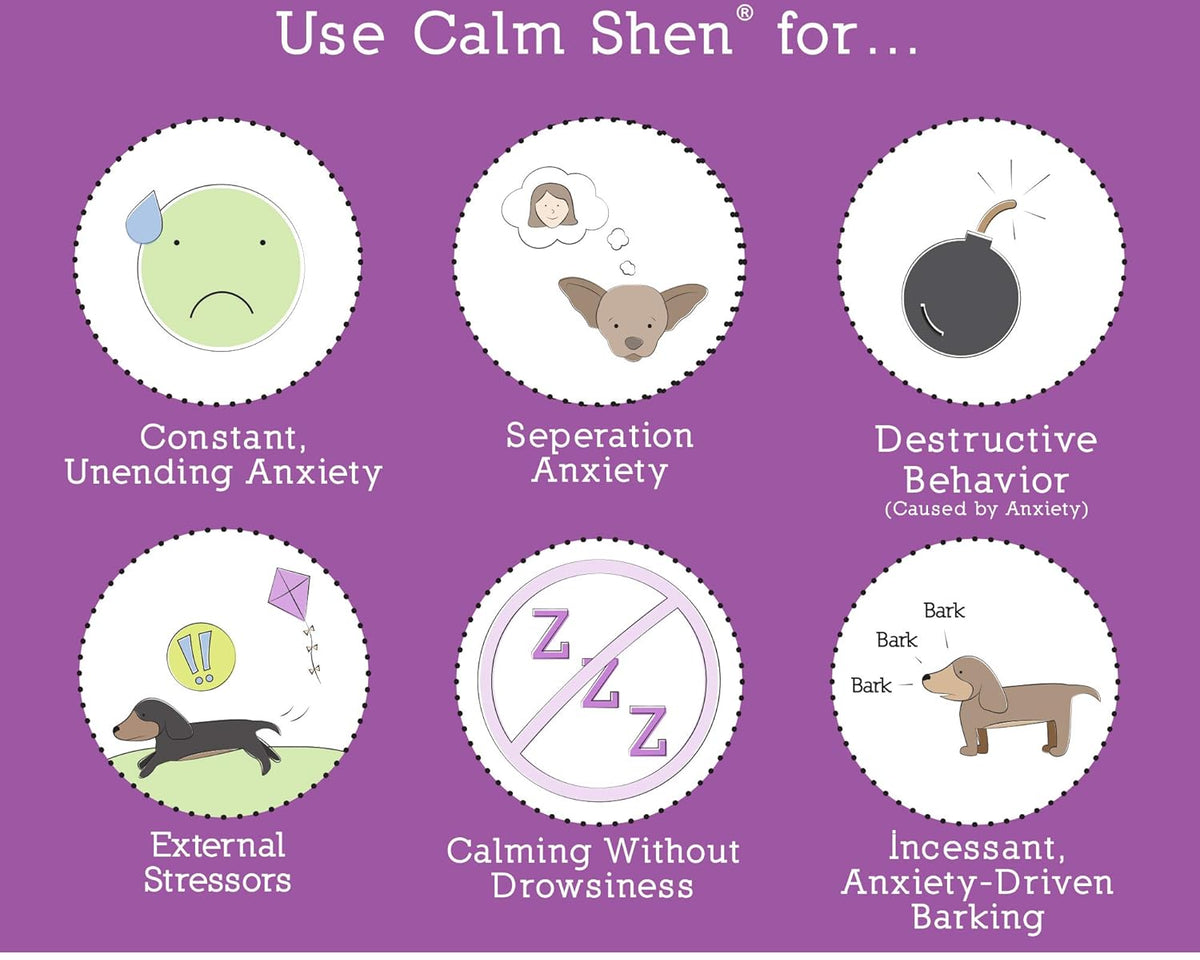 Calm Shen - Natural Herbal Calming Powder for Dogs and Cats - 150G Anxiety Relief Supplement