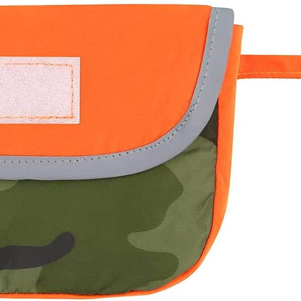 Stylish Reversible Camo & Orange Dog Raincoat - Hooded Slicker Poncho for Small, Medium & Large Dogs - Size L