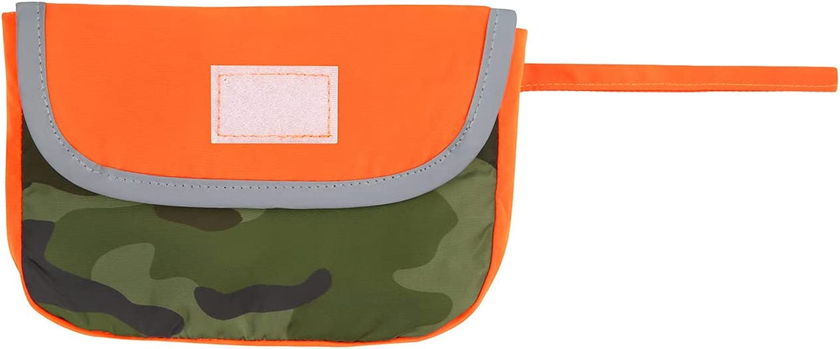 Stylish Reversible Camo & Orange Dog Raincoat - Hooded Slicker Poncho for Small, Medium & Large Dogs - Size L