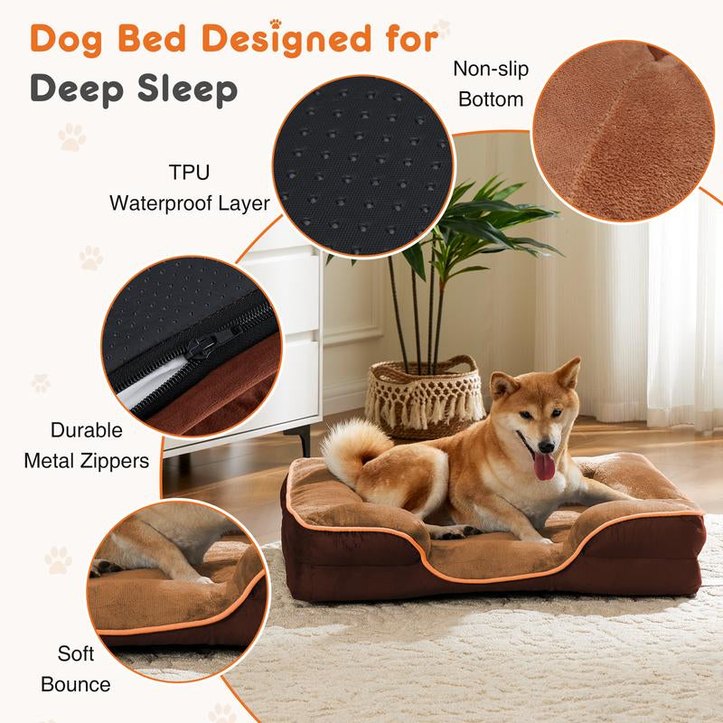 Premium Orthopedic Memory Foam Pet Bed for Small Dogs and Cats - Washable Cover, Non-Slip Base, Waterproof Liner, and Egg Crate Foam for Superior Sleep Comfort