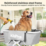 Portable Dog Bathtub, 2-In-1 Dog Bathing Station