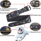 Heavy Duty Reflective Dog Collar - Padded, and Adjustable 