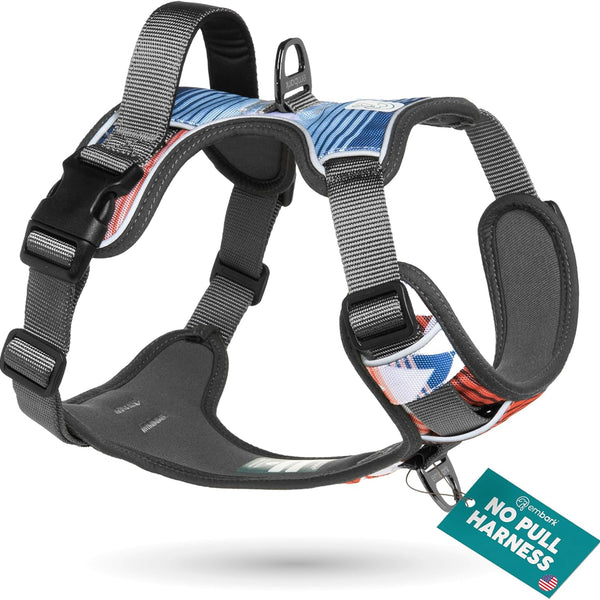 Embark Adventure Reflective No-Pull Dog Harness for Small Breeds - Durable Military-Grade Nylon with Front Clip and Gel-Enhanced Handle