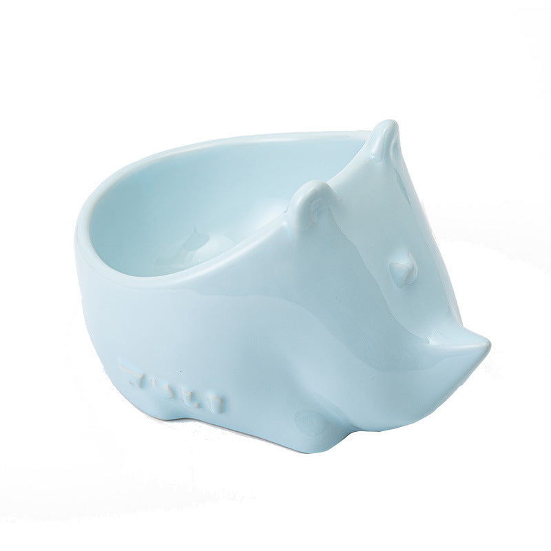 Cat Pet Bowl Ceramic Bowl Food Bowl Anti-tipping Animal Series Pet Ceramic Bowl