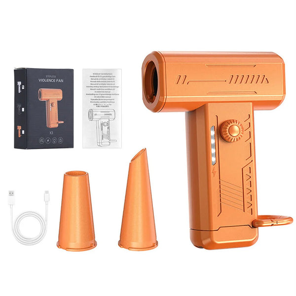 High-Speed Portable Mini Fan & Air Duster - Turbo Blower with Rechargeable Light for Ultimate Car Cleaning