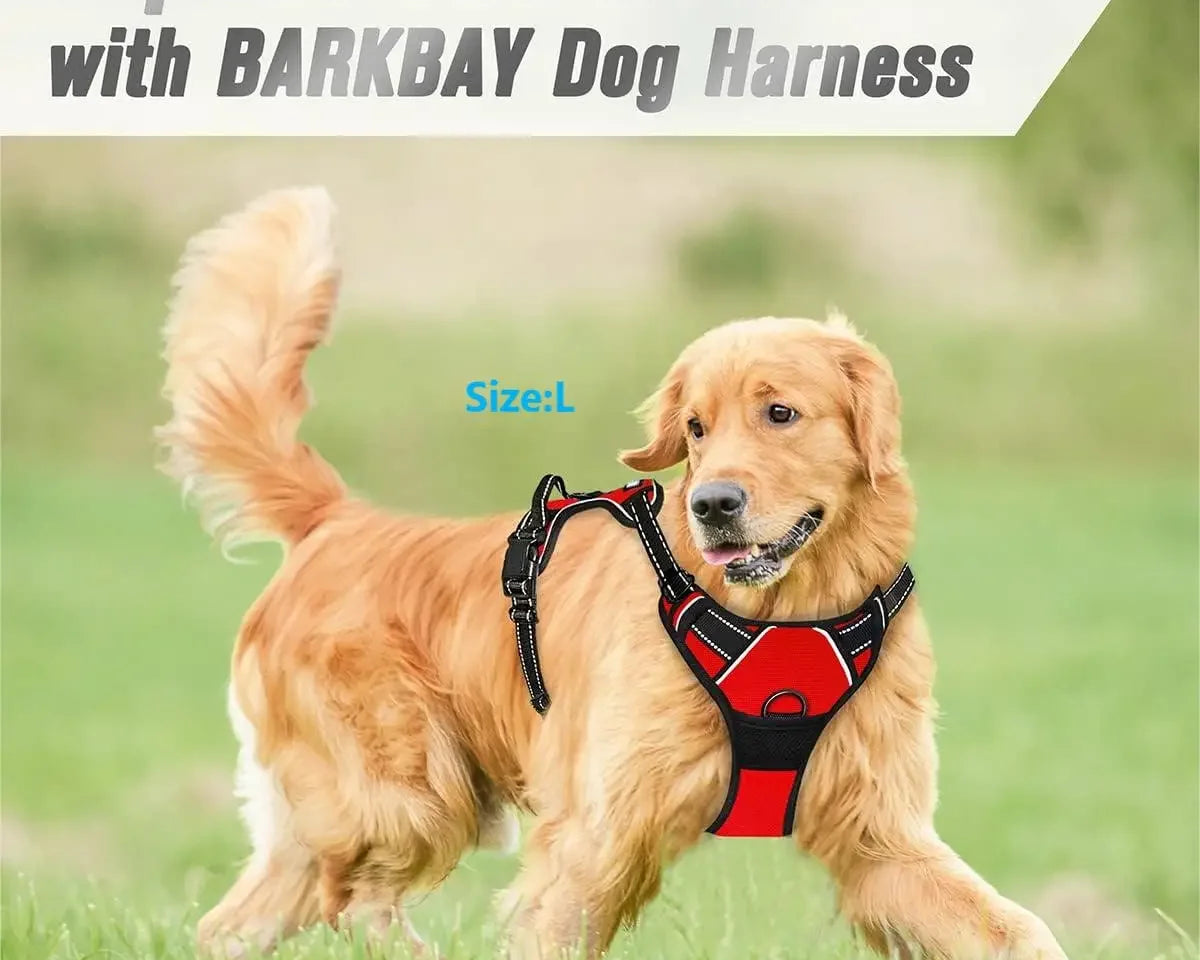 No Pull Dog Harness Front Clip Heavy Duty Reflective Easy Control Handle for Large Dog Walking