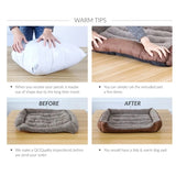 Large Dog Bed Square Plush Cat Nest Kennel All Season Washable Dog Sofa Waterproof Mattress Cat Bed for Medium Dogs Accessories