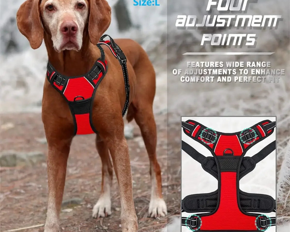No Pull Dog Harness Front Clip Heavy Duty Reflective Easy Control Handle for Large Dog Walking