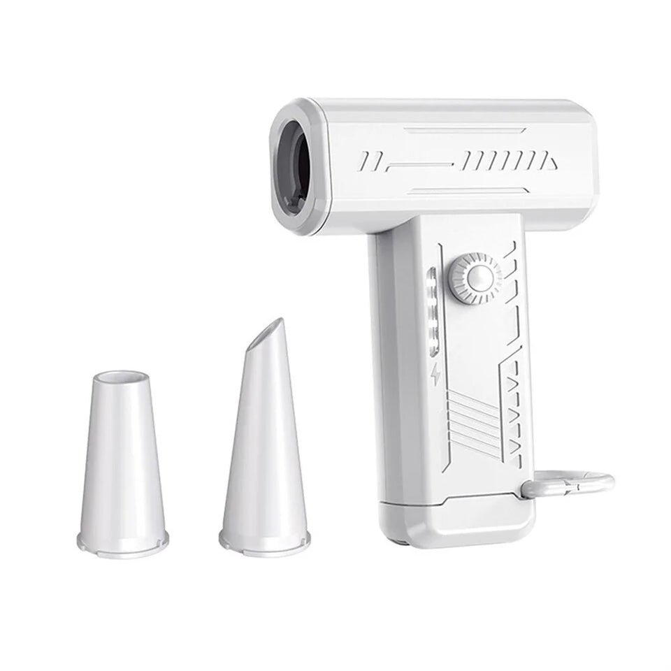 High-Speed Portable Mini Fan & Air Duster - Turbo Blower with Rechargeable Light for Ultimate Car Cleaning