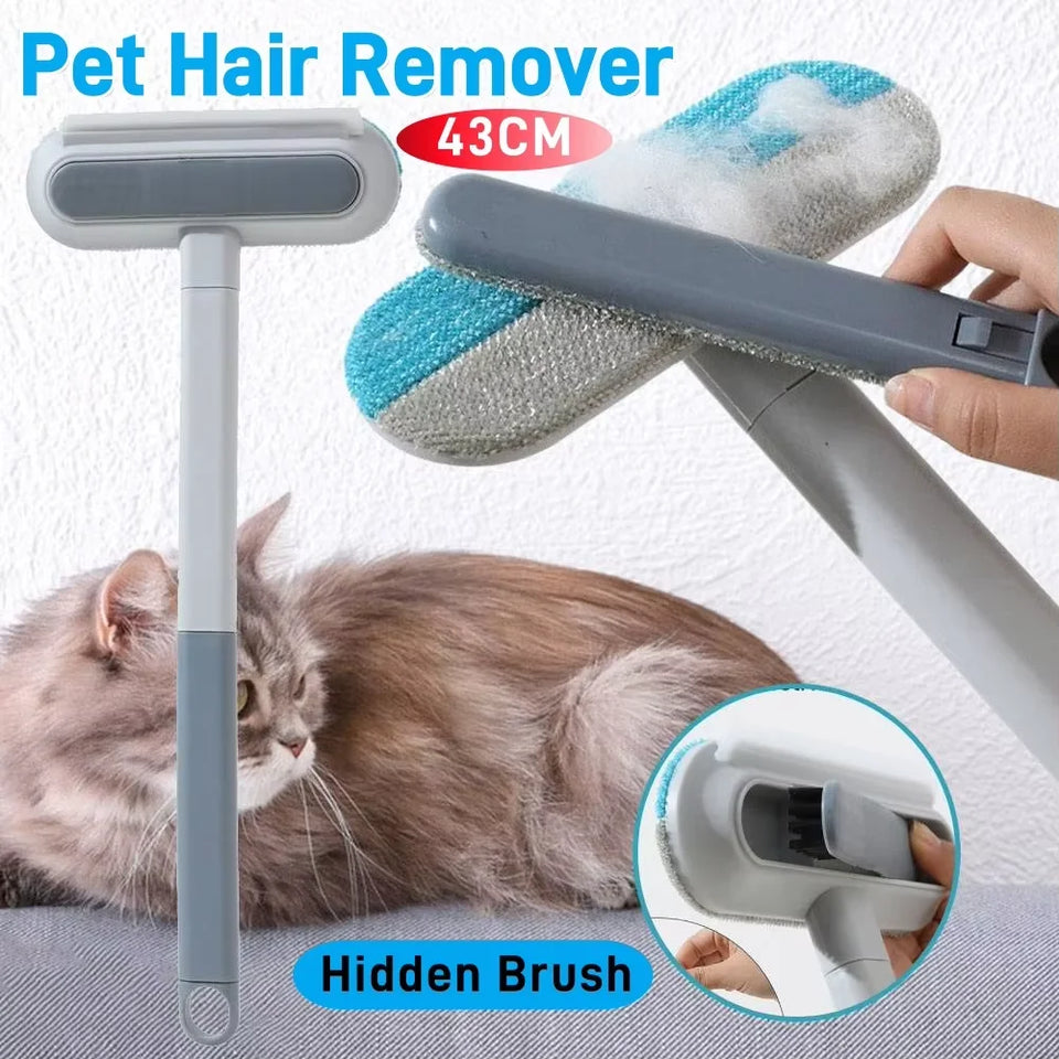 1/2Pcs Pet Hair Remover Brush Long Handle Window Cleaning Brush Pet Fur Cleaning Tool Manual Cat Dog Hair Remover Brush