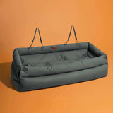 Luxury Faux Leather Pet Booster Car Seat - Comfortable Dog & Cat Travel Bed for Safe Outings