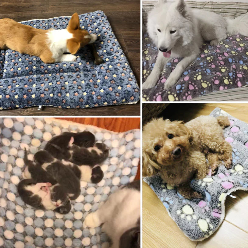 Premium Cozy Flannel Pet Blanket - Thick Fleece Mat for Dogs & Cats - Ultimate Warm Sleeping Cover & Sofa Cushion