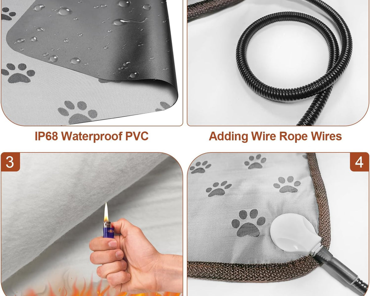 Extra-Large Waterproof Dog Heating Pad - 34"x21" with Smart Thermostat for Ultimate Comfort