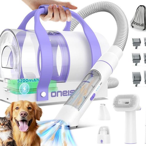 Comfy C1 Cordless Smart Pet Grooming Vacuum with Quiet Operation, Integrated Pet Clipper and Nail Grinder, 2L Dust Cup, and Four Grooming Tools for Effective Shedding and Home Cleaning