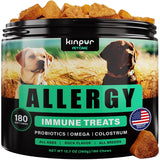 All-Natural Dog Allergy Chews with Omega Probiotics & Apple Cider Vinegar - 180 Chews for Happy, Healthy Pets!