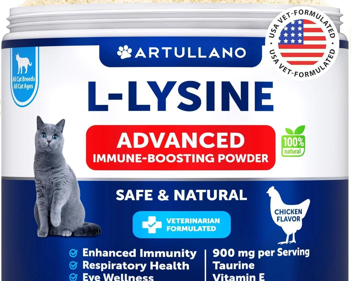 L-Lysine Powder Supplement for Cats - 900mg Immune Support Formula