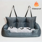 Premium Waterproof Dog Car Seat & Bed - Portable Travel Pet Carrier for Backseat