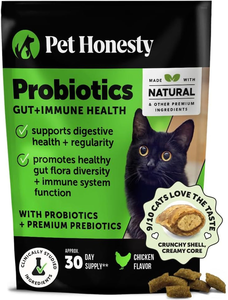 Cat Probiotics Chews - Crunchy & Creamy Treats for Gut & Immune Health