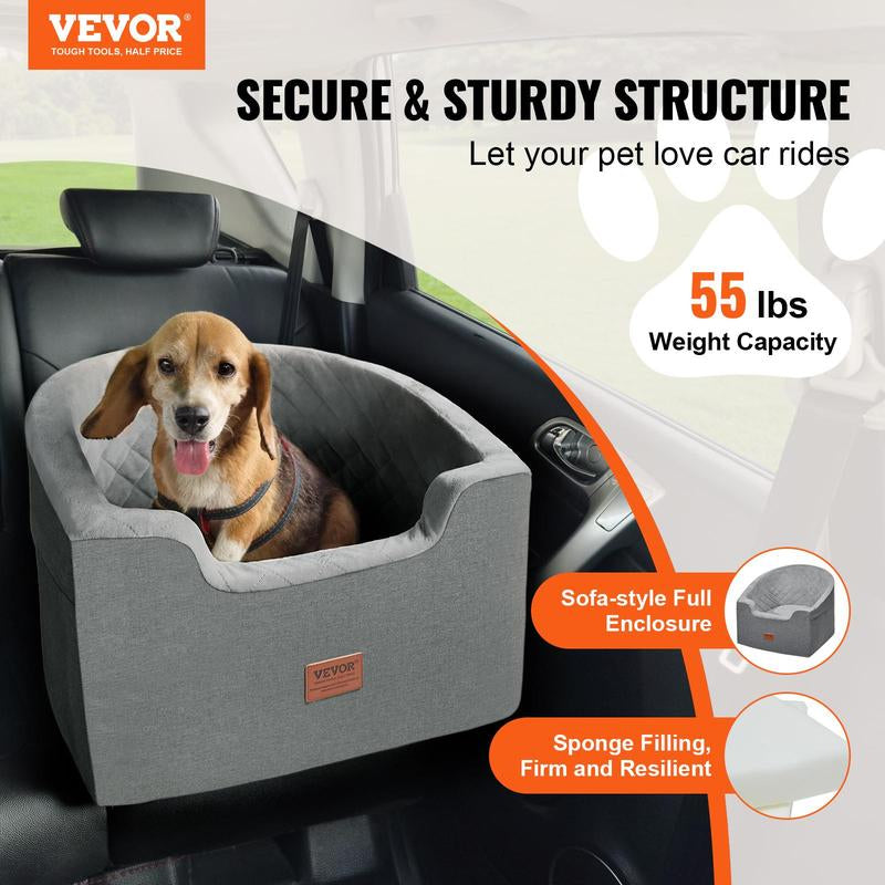  Waterproof Dog Booster Seat for Car with a Storage Pocket
