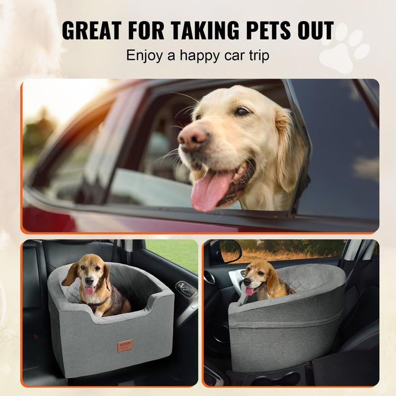  Waterproof Dog Booster Seat for Car with a Storage Pocket