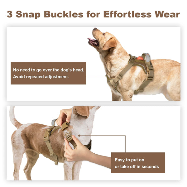 No Pull Adjustable Dog Harness for Large Breeds - Reflective Vest with Handle
