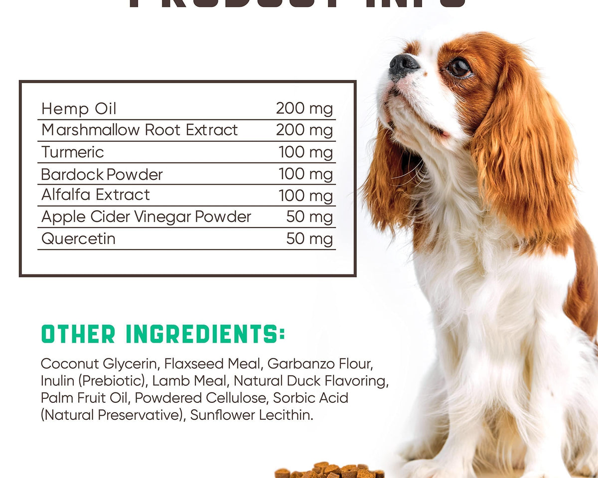 All-Natural Dog Allergy Chews with Omega Probiotics & Apple Cider Vinegar - 180 Chews for Happy, Healthy Pets!