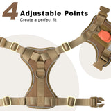 No Pull Adjustable Dog Harness for Large Breeds - Reflective Vest with Handle