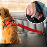 Adjustable Pet Car Seat Belt Harness - Safe Travel Leash for Dogs and Cats, Machine Washable Nylon Design