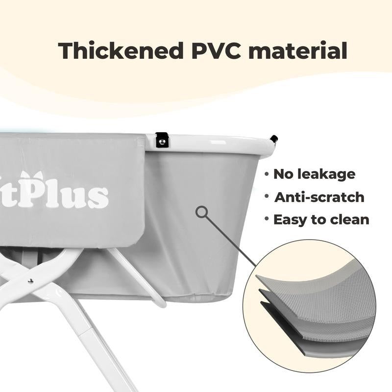 Portable Dog Bathtub, 2-In-1 Dog Bathing Station