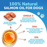 Premium Wild Alaskan Salmon Oil for Dogs - 8 FL OZ Omega 3 Fish Oil with Natural EPA