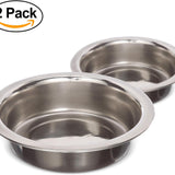 Set of 2 Shallow Stainless Steel Cat Bowls (1 Cup / 8 Oz.) - Replacement Dishes for Neater Feeder Express & Deluxe, Whisker-Friendly and Dishwasher Safe