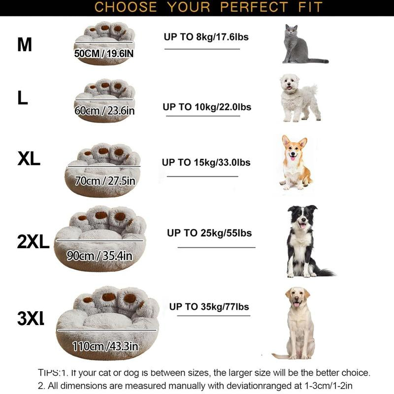 Cat Cartoon Bear Paw Design Pet Bed