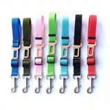 Adjustable Pet Car Seat Belt Harness - Safe Travel Leash for Dogs and Cats, Machine Washable Nylon Design