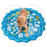 Ultimate Heavy-Duty Outdoor Pet Bathing Basin with Spray Function - Non-Slip Dog Water Play Mat for Summer Fun!