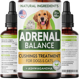Adrenal Balance for Dogs and Cats - Natural Cushings Treatment with Ashwagandha, Licorice Root & Rhodiola Rosea - 2Oz Harmony Herbal Drops for Optimal Pet Health