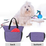 Stylish Purple Professional Pet Grooming Tote - Ultimate Organizer for Shears, Deshedding Tools, Towels, Shampoo & More!