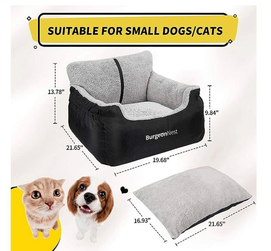  Dog Car Seat for Small Dogs, Fully Detachable and Washable 