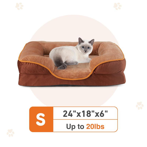 Premium Orthopedic Memory Foam Pet Bed for Small Dogs and Cats - Washable Cover, Non-Slip Base, Waterproof Liner, and Egg Crate Foam for Superior Sleep Comfort