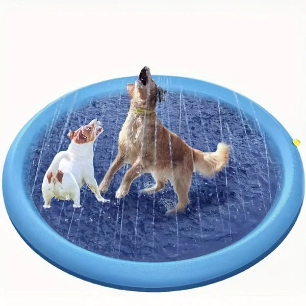 Ultimate Heavy-Duty Outdoor Pet Bathing Basin with Spray Function - Non-Slip Dog Water Play Mat for Summer Fun!