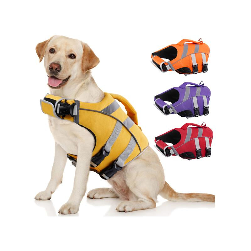 Kuoser High-Visibility Dog Life Jacket - Adjustable, Lightweight, and Reflective for Ultimate Safety and Floatation