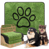 Qeils Reusable Washable Dog Pee Pads - 2 Pack Super Absorbent Potty Training Solution for Floors, Couches, Beds, and Crates - 36